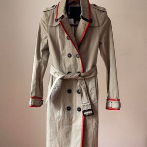 Burberry Prorsum Women Trench Coat with Leather Trim